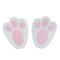 Easter Bunny White and Pink Paw Prints Sew or Iron on Patch product 1